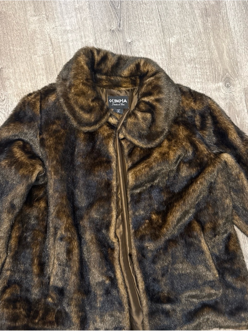Olympia limited inc Brown Faux Fur Jacket for Women
